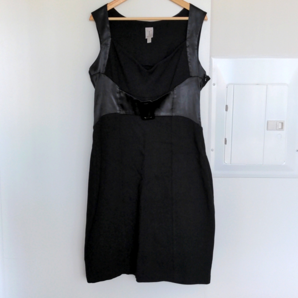 Tristan Black Belted Cocktail Dress Sz 14